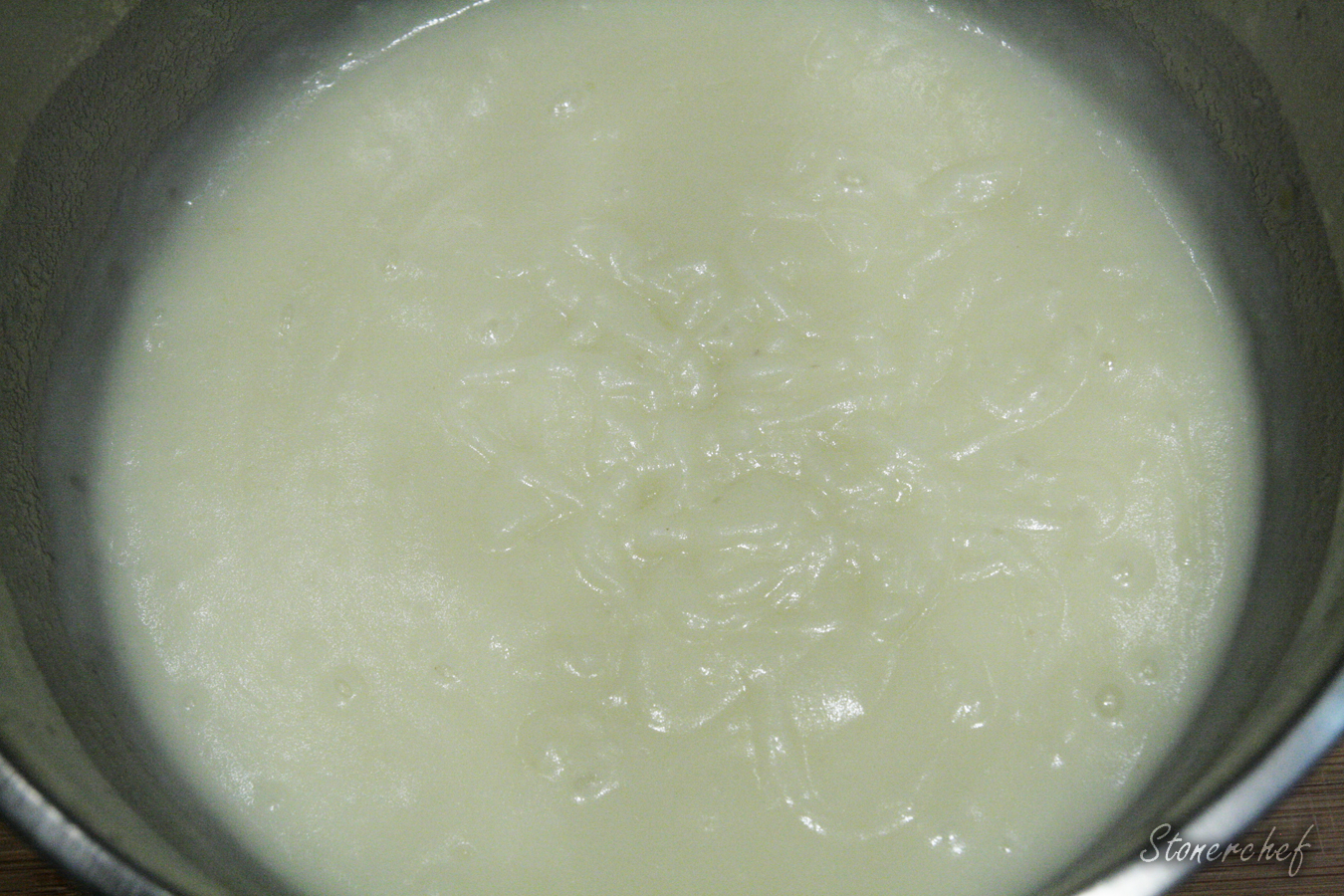 połowa zupy zblendowana na puree